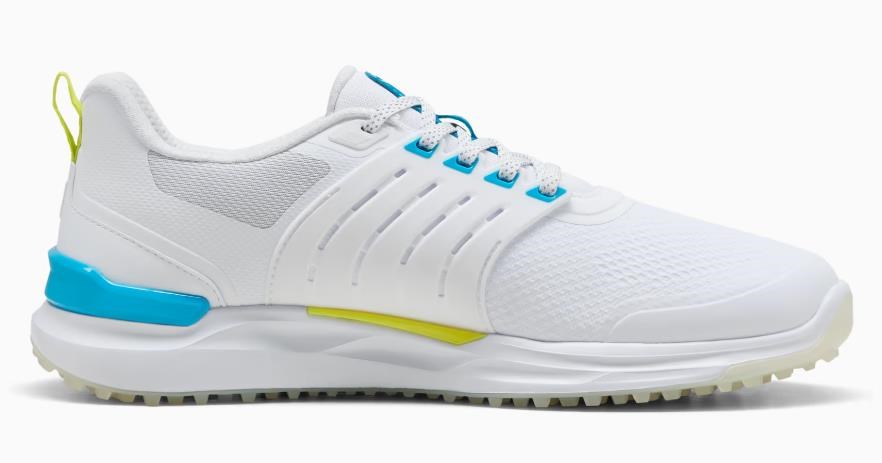 Puma Ignite Elevate 2 Herren Golfschuhe, white/speed blue/apple spritz