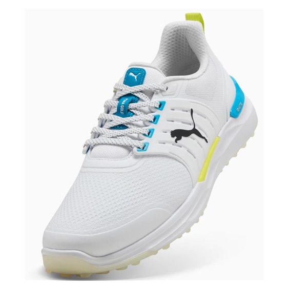 Puma Ignite Elevate 2 Herren Golfschuhe, white/speed blue/apple spritz