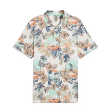 Puma Cloudspun Palm Herren Poloshirt, warm white/mint jelly/melon glow