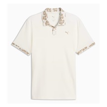 Puma Modalon Floral Rib Herren Poloshirt, warm white/ice coffee