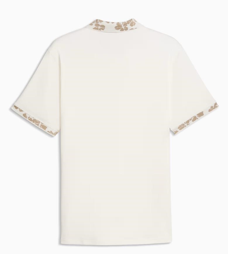 Puma Modalon Floral Rib Herren Poloshirt, warm white/ice coffee