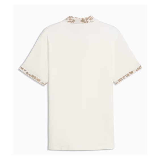 Puma Modalon Floral Rib Herren Poloshirt, warm white/ice coffee