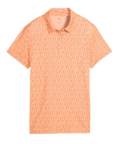 Puma Cloudspun Wavey Damen Poloshirt, melon glow