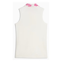 Puma Modalon Floral Rib Sleeveless Damen Poloshirt, warm white/pink opal