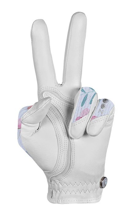 Zoom Sun Style Powernet Damen Golfhandschuh, weiss/Blumen