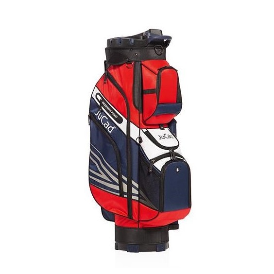 JuCad Quiet Line Cartbag - dunkelblau/rot/weiss