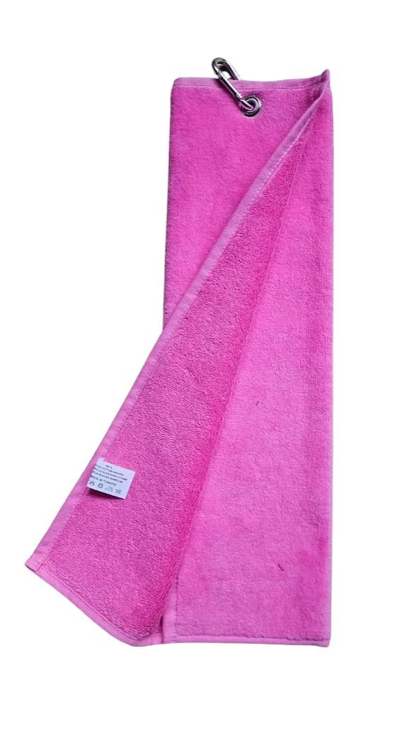 OEM Tri Fold Golf Handtuch, Fuchsia
