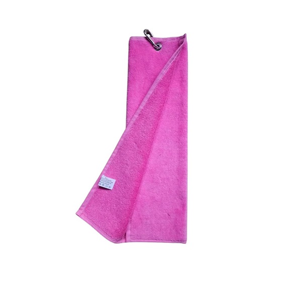 OEM Tri Fold Golf Handtuch, Fuchsia