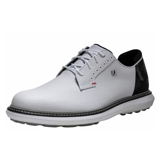 FootJoy Traditions Spikeless Herren Golfschuhe, weiss/schwarz