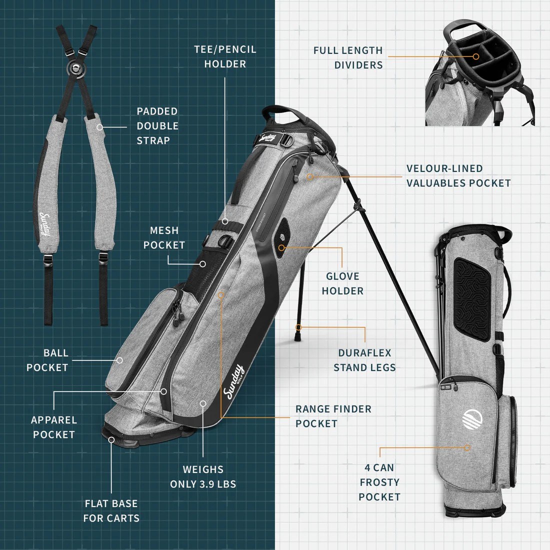 Sunday Golf El Camino Pencilbag, grau