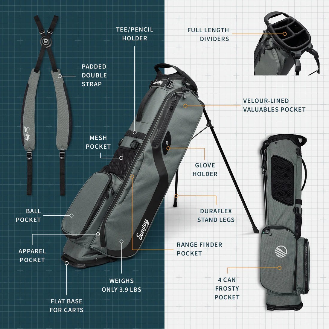 Sunday Golf El Camino Pencilbag, midnight green