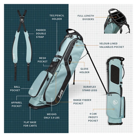 Sunday Golf El Camino Pencilbag, seafoam