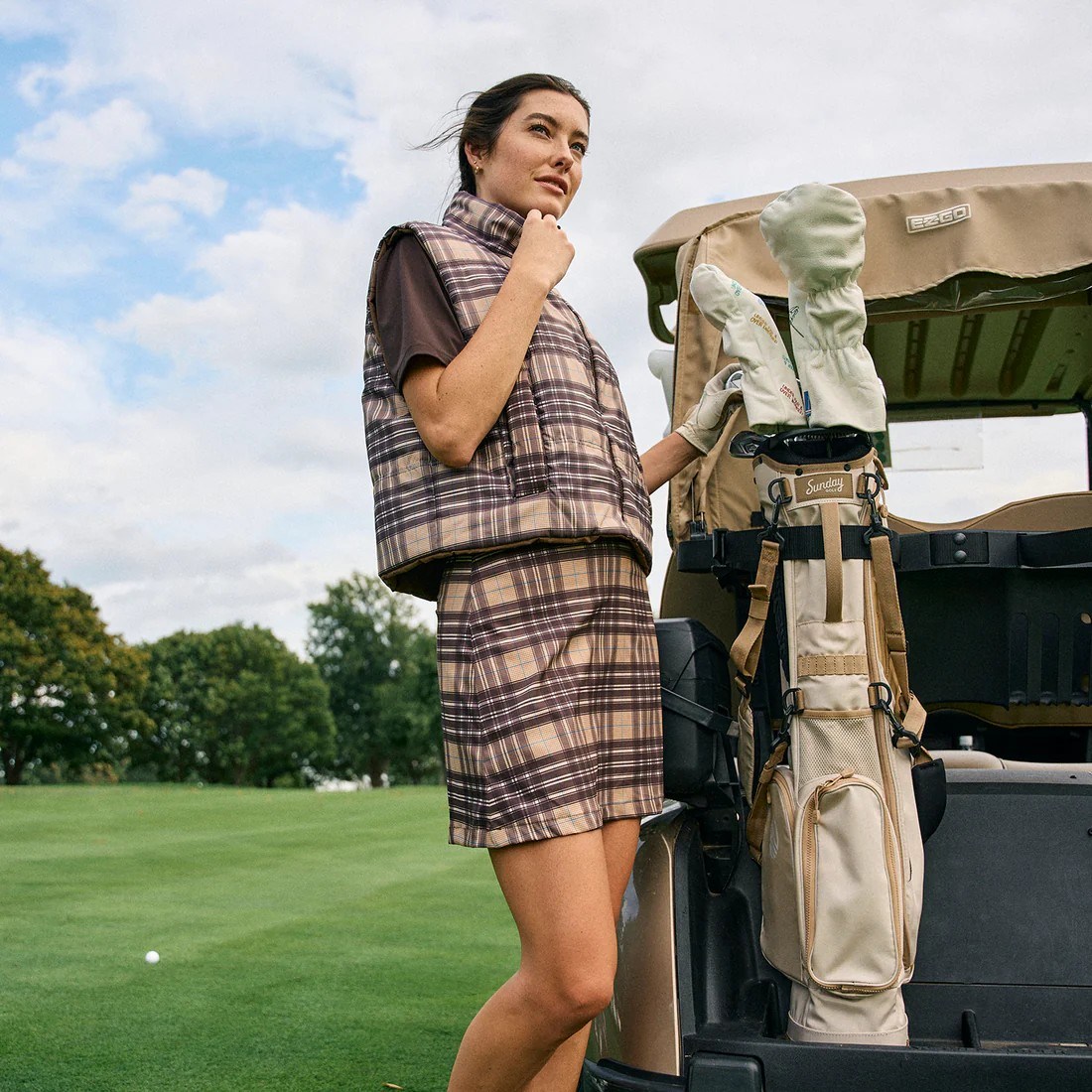 Sunday Golf El Camino Pencilbag, toasted almond