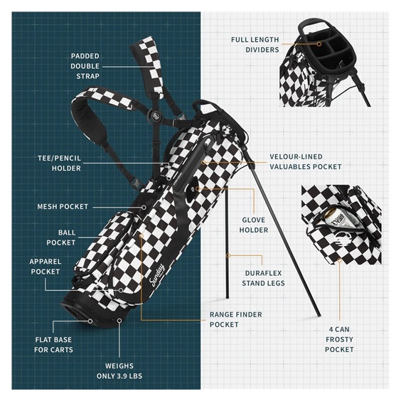 Sunday Golf El Camino Pencilbag, schwarz/weiss