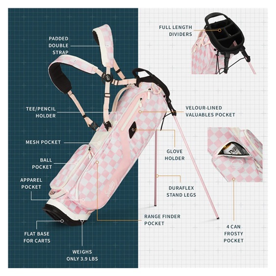 Sunday Golf El Camino Pencilbag, rosa/weiss