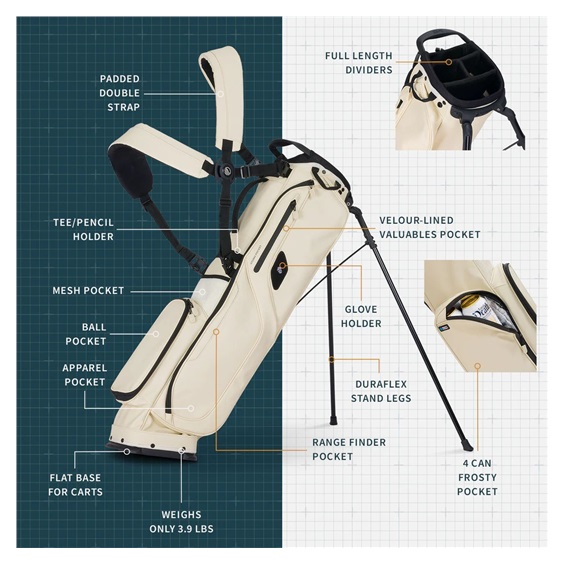 Sunday Golf El Camino S-Class Pencilbag, cream