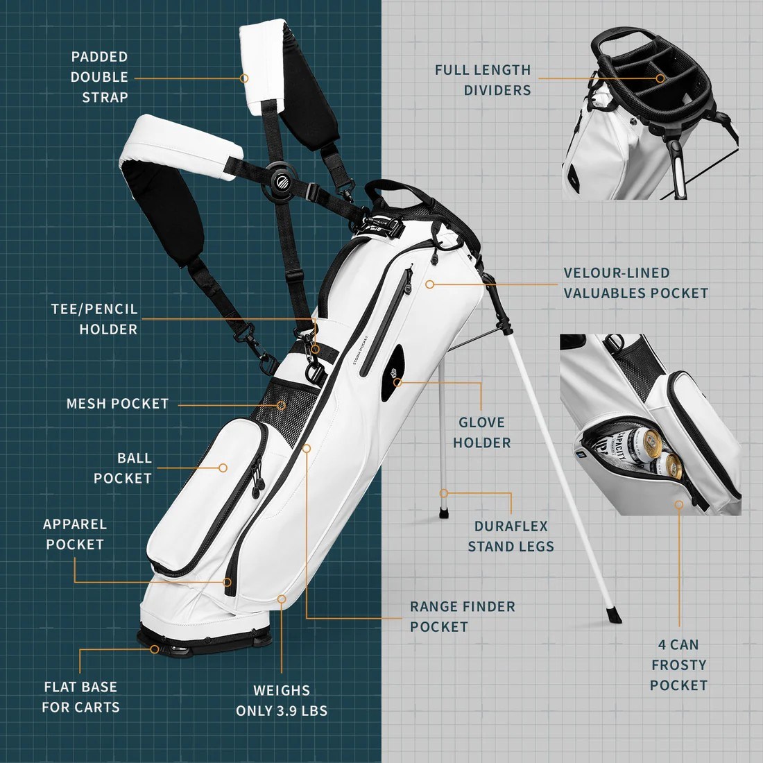 Sunday Golf El Camino S-Class Pencilbag, weiss