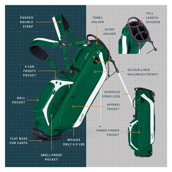 Sunday Golf Ryder Standbag, evergreen