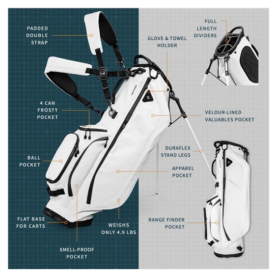 Sunday Golf Ryder S-Class Standbag, weiss