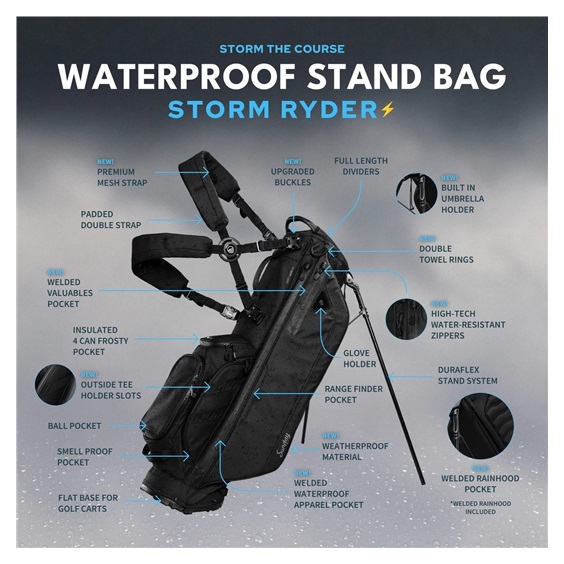 Sunday Golf Storm Ryder Standbag, schwarz