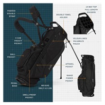 Sunday Golf Ryder 14 Standbag, schwarz