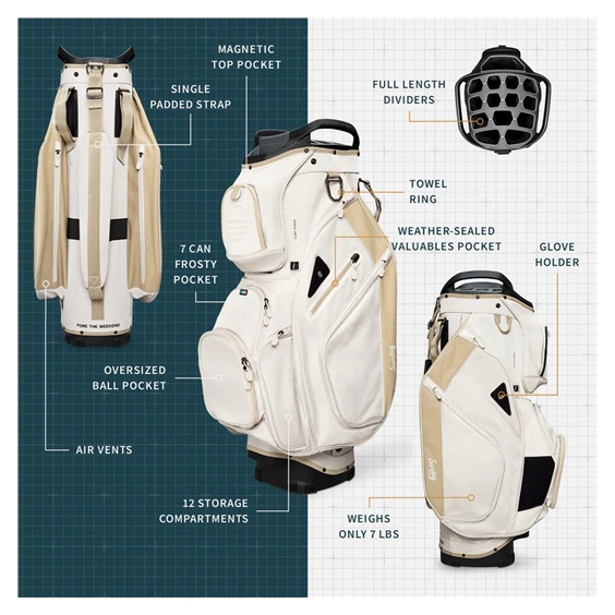Sunday Golf Big Rig Cartbag, toasted almond