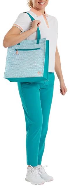 FootJoy Tote Tasche, teal/teal print/peach
