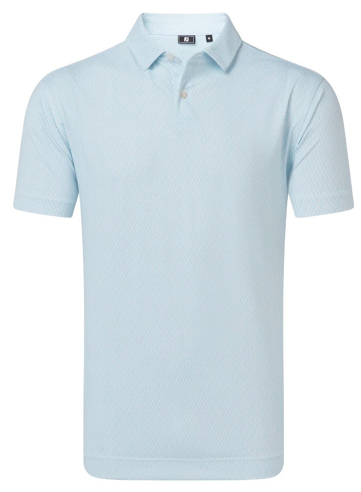 FootJoy Modernist Geo Pique Herren Poloshirt, white/ice blue