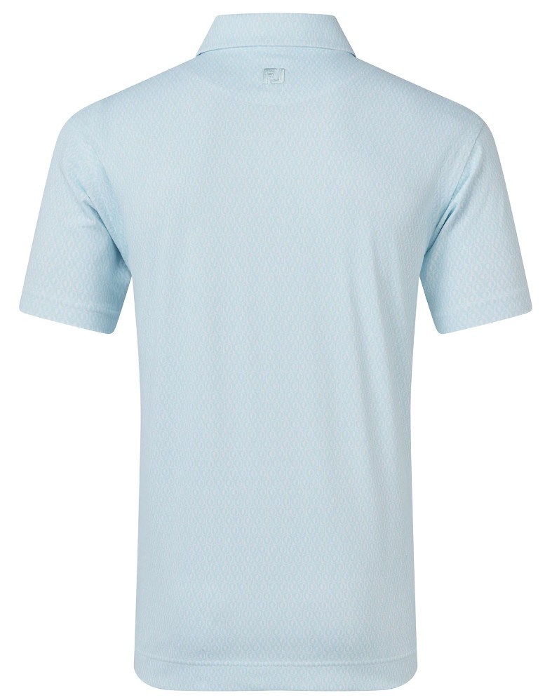 FootJoy Modernist Geo Pique Herren Poloshirt, white/ice blue