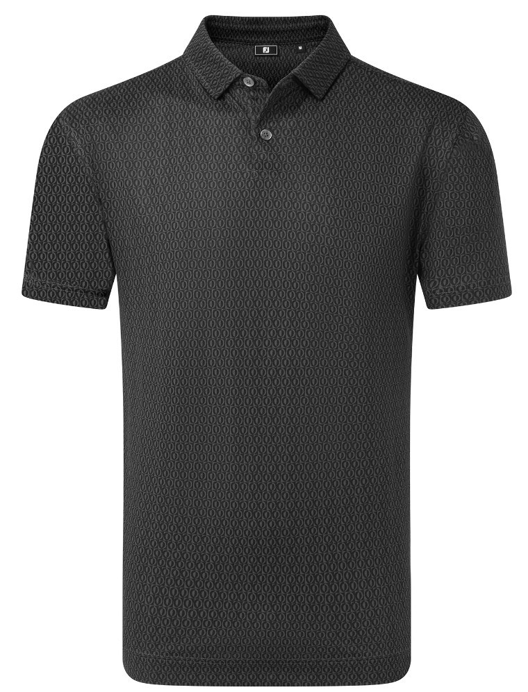 FootJoy Modernist Geo Pique Herren Poloshirt, charcoal/black