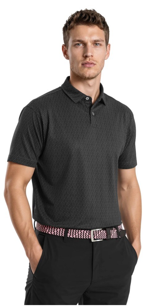 FootJoy Modernist Geo Pique Herren Poloshirt, charcoal/black