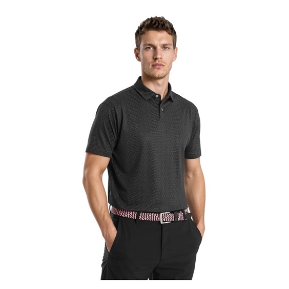 FootJoy Modernist Geo Pique Herren Poloshirt, charcoal/black