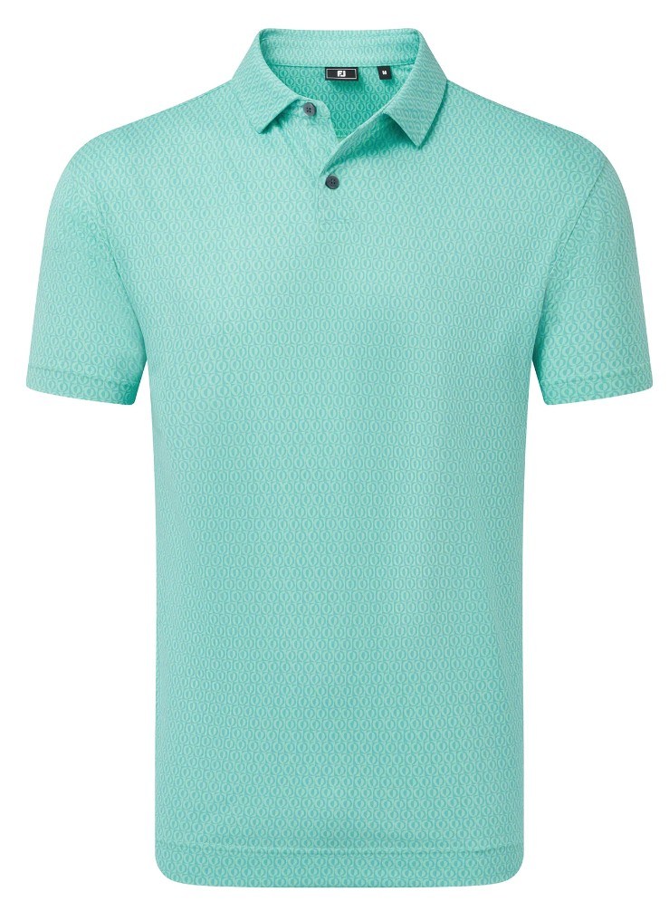 FootJoy Modernist Geo Pique Herren Poloshirt, blue reef/sea glass