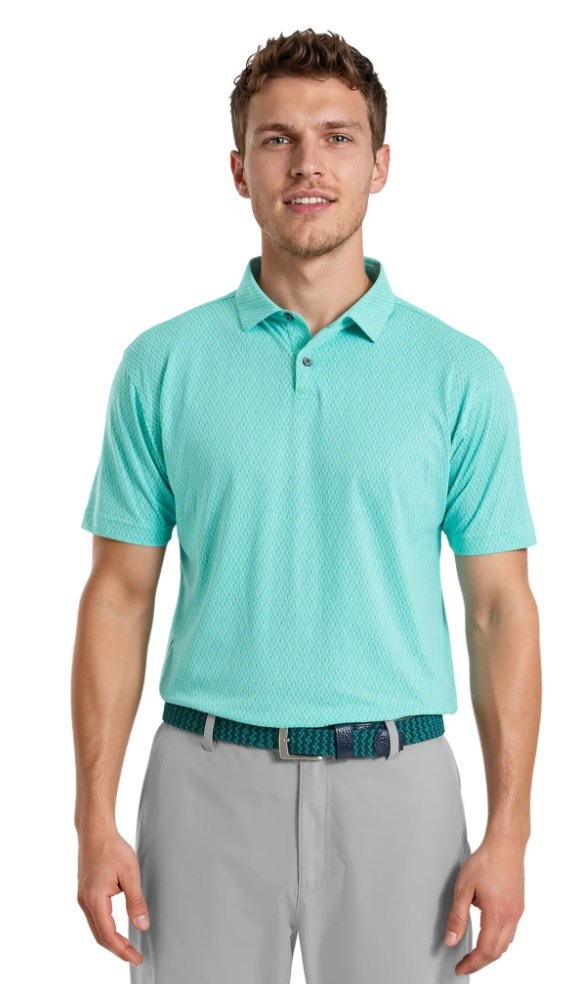 FootJoy Modernist Geo Pique Herren Poloshirt, blue reef/sea glass