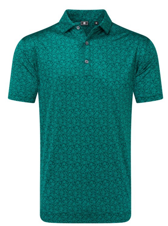 FootJoy Raker Print Lisle Herren Poloshirt, field green
