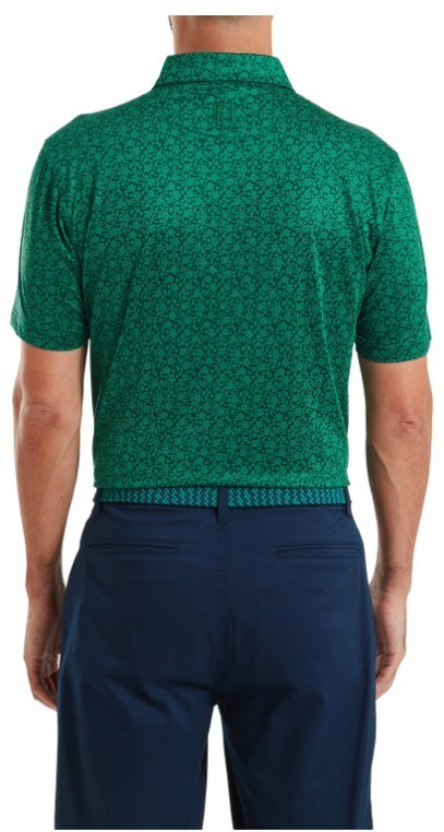 FootJoy Raker Print Lisle Herren Poloshirt, field green