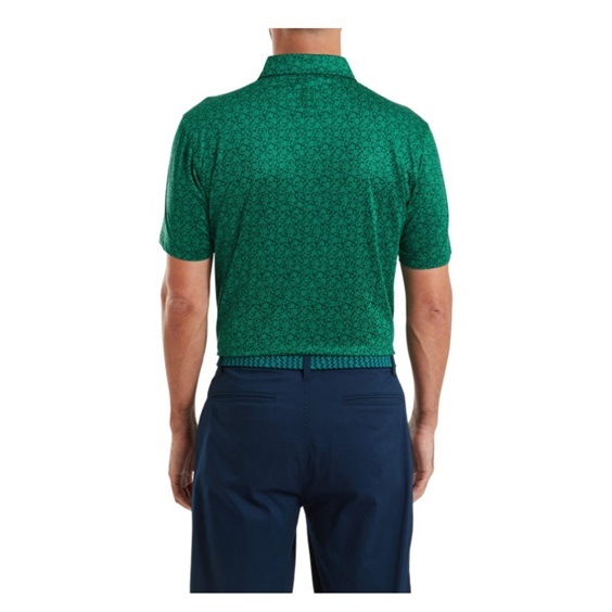 FootJoy Raker Print Lisle Herren Poloshirt, field green