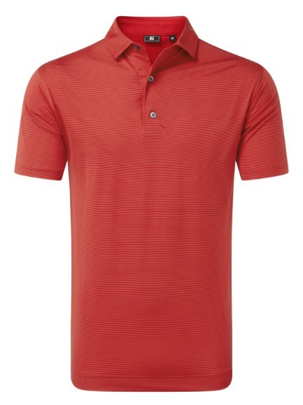 FootJoy Micro Feeder Stripe Lisle Herren Poloshirt, red tonal