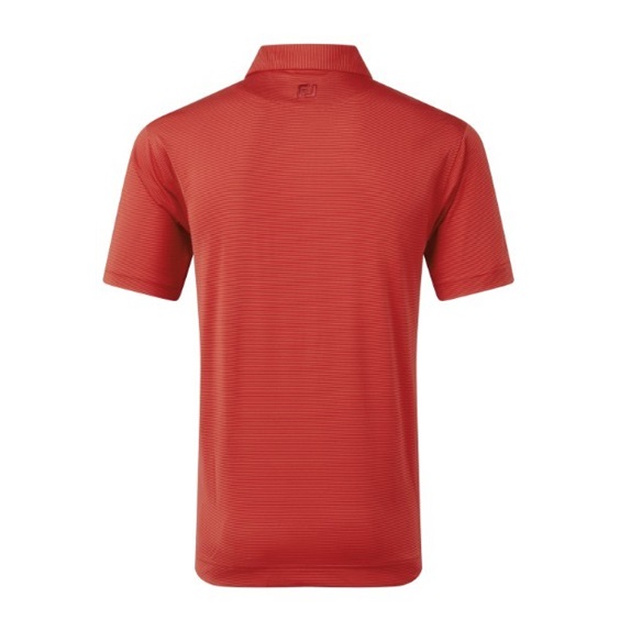 FootJoy Micro Feeder Stripe Lisle Herren Poloshirt, red tonal