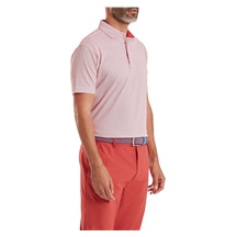 FootJoy Scallop Geo Pique Herren Poloshirt, nantucket red