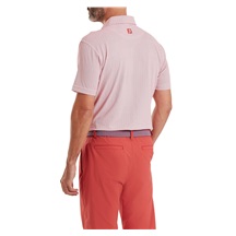 FootJoy Scallop Geo Pique Herren Poloshirt, nantucket red