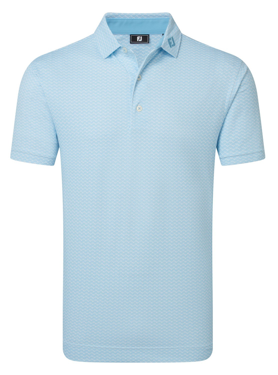 FootJoy Scallop Geo Pique Herren Poloshirt, blue reef