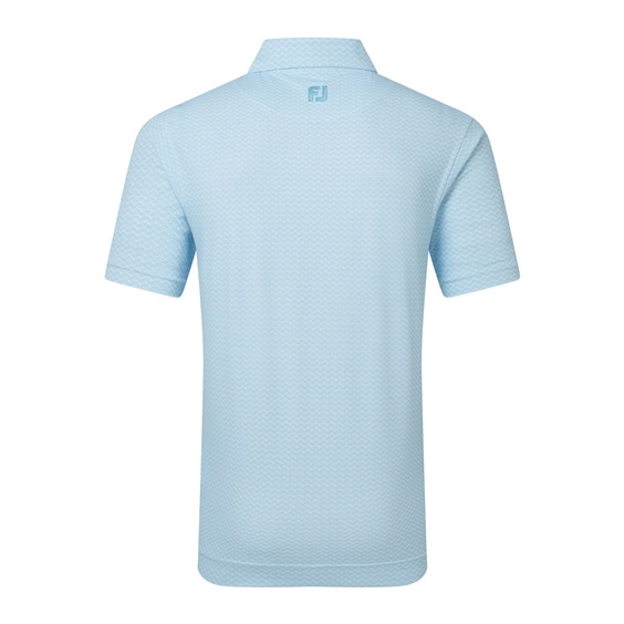 FootJoy Scallop Geo Pique Herren Poloshirt, blue reef