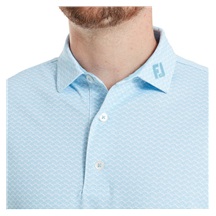 FootJoy Scallop Geo Pique Herren Poloshirt, blue reef