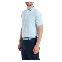 FootJoy Scallop Geo Pique Herren Poloshirt, blue reef