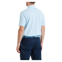 FootJoy Scallop Geo Pique Herren Poloshirt, blue reef