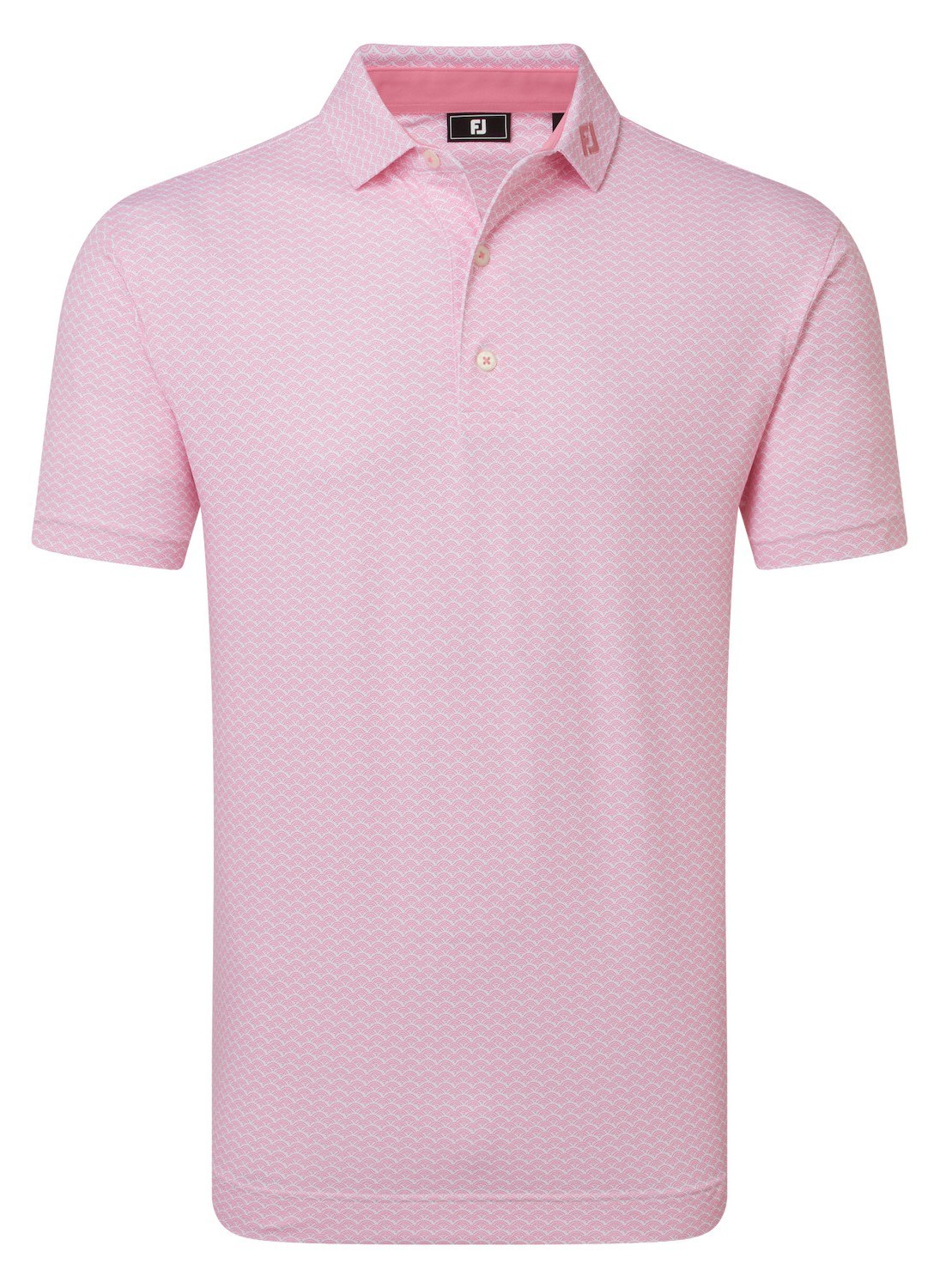 FootJoy Scallop Geo Pique Herren Poloshirt, pink pop