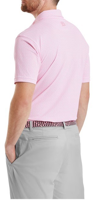 FootJoy Scallop Geo Pique Herren Poloshirt, pink pop