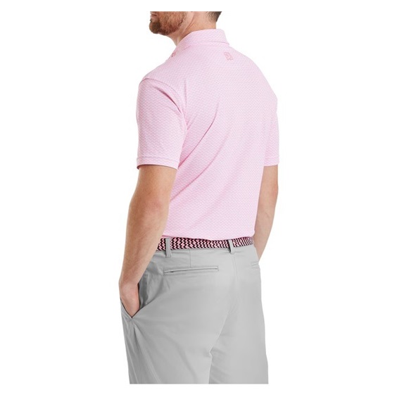 FootJoy Scallop Geo Pique Herren Poloshirt, pink pop