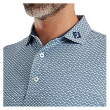 FootJoy Scallop Geo Pique Herren Poloshirt, navy